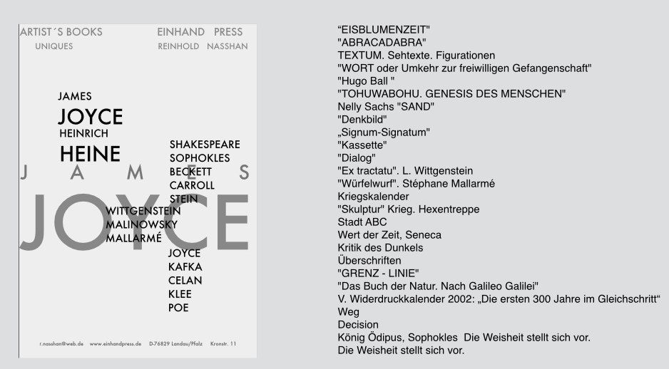 Künstlerbücher – Werkübersicht
